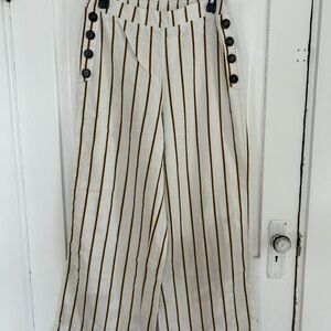 ECI Cream Pants with Yellow & Black Stripes